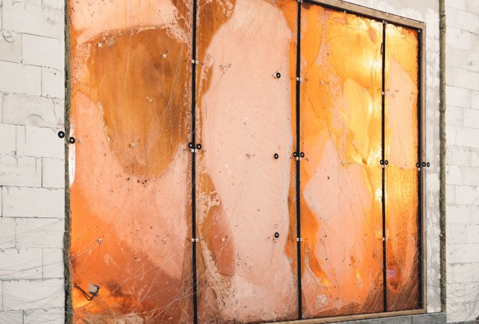 Brandschutzglas in einer Halle